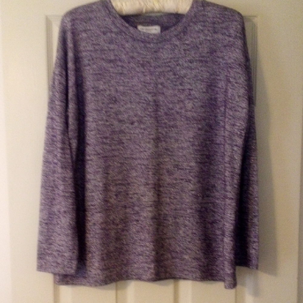 Liz Claiborne Sparkling Purple Top - Petite Large